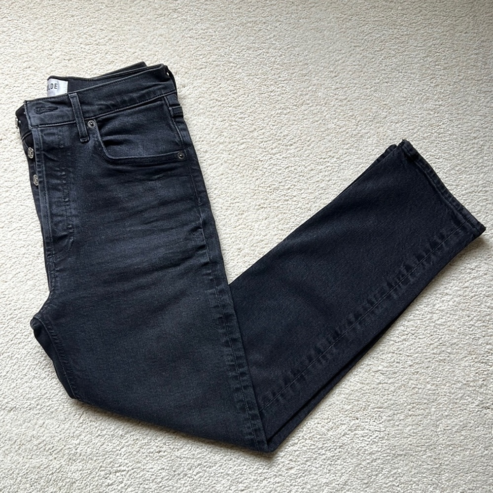 AGOLDE Riley High Rise Cropped Straight Leg Jeans